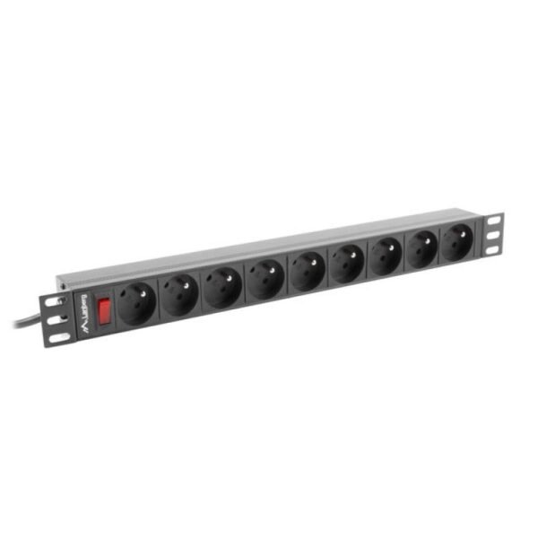 Lanberg PDU-09E-0300-BK RACK Power Strip (7 x UTE; 16 A (3680 W); 3m; black)