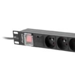 LANBERG PDU PRO 19" RACK POWER STRIP (1U, 16A, 7X SHUKO, 2M, BLACK) PDU-PRO-07F-0200-BK - Image 3