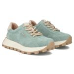 Leather platform sneakers in green Filippo DP7498 - Image 5