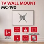 MACLEAN TV MOUNT / HANGER 32-55 MACLEAN TV MOUNT / HANGER, MAX VESA 400X400, 32-55", UP TO 25KG, BLACK, TILT ADJUSTMENT - Image 2