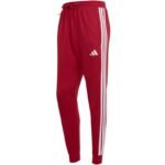 Mens adidas Essential 3-Stripes French Terry Burgundy Pants KR2702 - Image 2