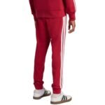 Mens adidas Essential 3-Stripes French Terry Burgundy Pants KR2702 - Image 3