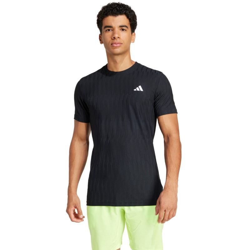 lupin-wear-ca-men-s-adidas-tennis-climacool-airchill-freelift-tee-black-jf8459-1939978 Mens adidas Tennis Climacool+ AirChill FreeLift Tee black JF8459 - Image 1