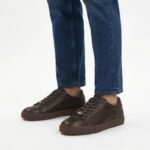 Mens brown leather sneakers Filippo MP8274 - Image 8