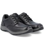 Mens comfortable leather shoes, width H, black, Rieker 03607-24 - Image 4