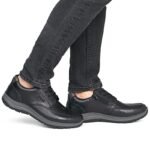 Mens comfortable leather shoes, width H, black, Rieker 03607-24 - Image 6