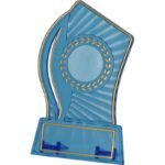 Plastic trophy - transparent - gold with space for a 25mm sticker and a 47mmX14mm TM plaque - Image 3
