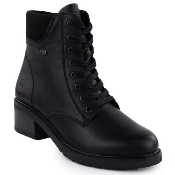 Rieker Remonte D1A70-01 Womens Leather Waterproof Ankle Boots Black