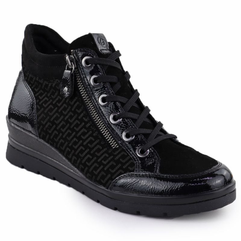 lupin-wear-ca-rieker-remonte-r0773-05-black-leather-wedge-ankle-boots-1719197 Rieker Remonte R0773-05 Black Leather Wedge Ankle Boots - Image 1