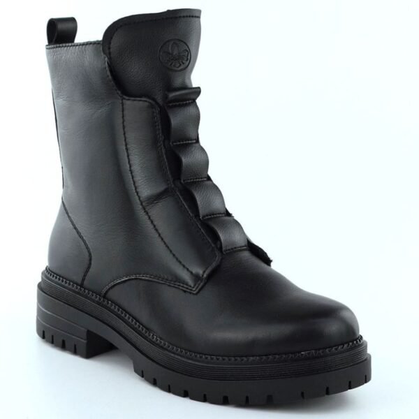 Rieker Y3160-00 womens black leather ankle boots