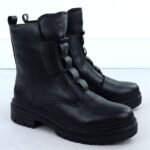 Rieker Y3160-00 womens black leather ankle boots - Image 3