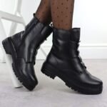 Rieker Y3160-00 womens black leather ankle boots - Image 6