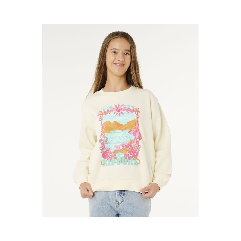lupin-wear-ca-rip-curl-sunshine-squad-crew-girl-sweatshirt-white-3037124 RIP CURL Sunshine Squad Crew-Girl Sweatshirt White - Image 1