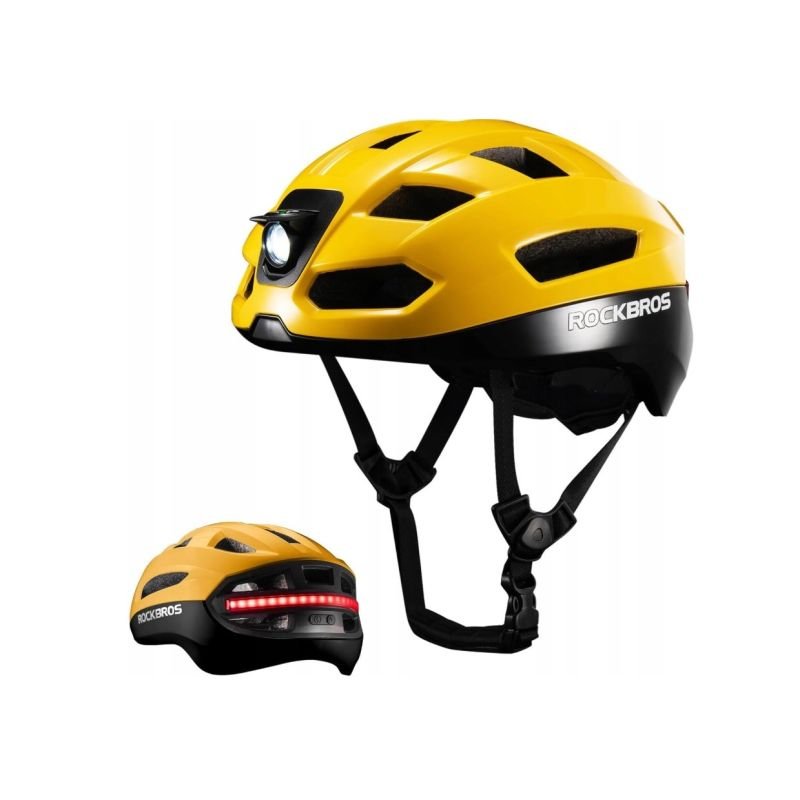 lupin-wear-ca-rockbros-bicycle-helmet-with-lights-yellow-1900633 Rockbros bicycle helmet with lights yellow - Image 1