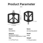 Rockbros bicycle pedals black - Image 2