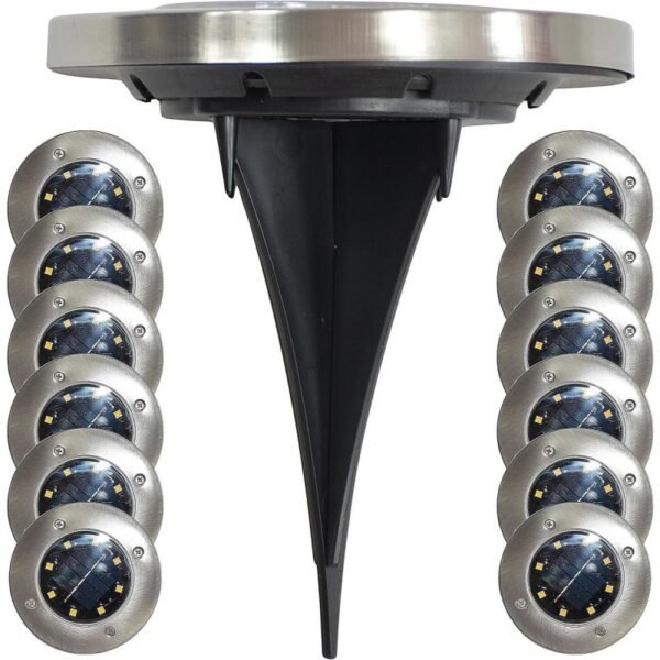 SOLAR LAMP 8 LED SMD FOR DRIVE INTO THE GROUND, SET OF 12 PCS