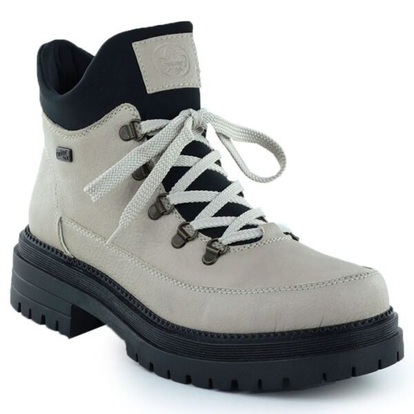 Womens beige zippered ankle boots Rieker Y3158-60