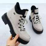 Womens beige zippered ankle boots Rieker Y3158-60 - Image 2