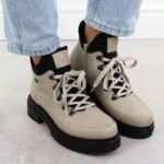 Womens beige zippered ankle boots Rieker Y3158-60 - Image 5