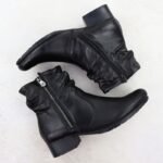 Womens black leather high-heeled ankle boots Rieker 78656-00 - Image 4