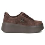 Womens brown leather platform shoes Filippo 6246 - Image 3