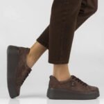 Womens brown leather platform shoes Filippo 6246 - Image 8