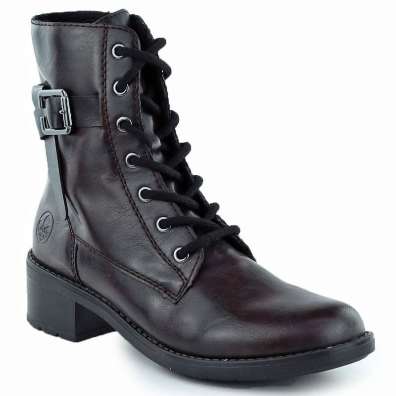 lupin-wear-ca-women-s-burgundy-ankle-boots-with-buckle-rieker-75431-35-1786119 Womens burgundy ankle boots with buckle Rieker 75431-35 - Image 1