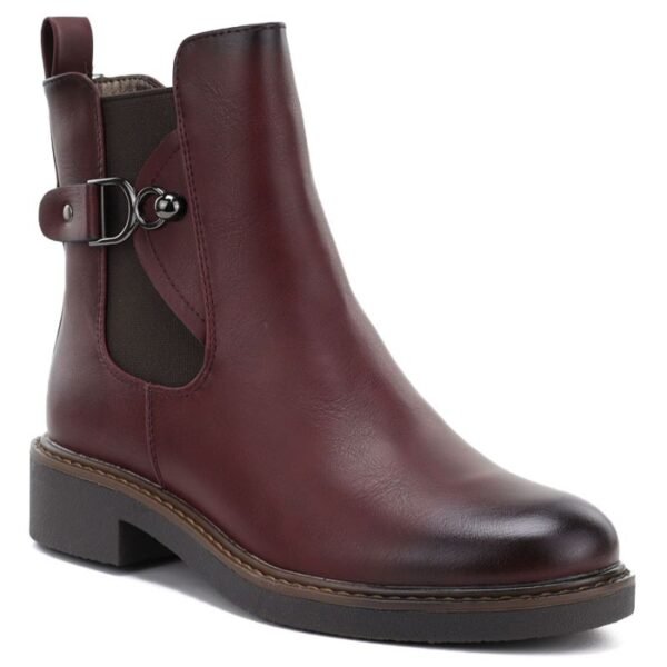 Womens Chelsea boots, insulated, burgundy M.Daszyński SA252-7