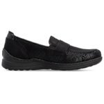 Womens comfortable black moccasin shoes Rieker 48968-00 - Image 2