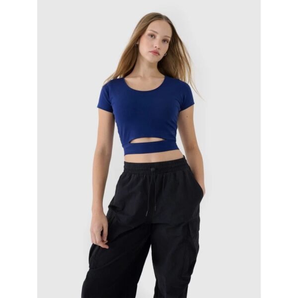 Womens crop top plain t-shirt 4F 4FRSS25TTSHF2695-31S