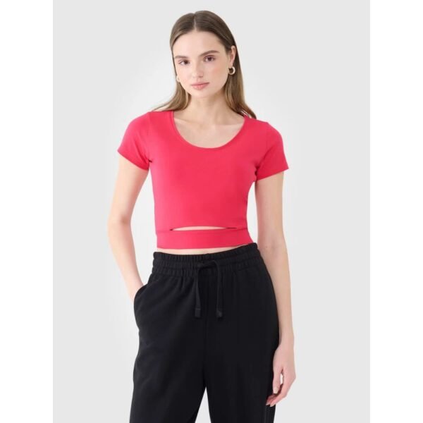 Womens crop top plain t-shirt 4F 4FRSS25TTSHF2695-54S