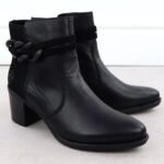 Womens leather ankle boots with a black heel, Rieker Y2066-00 - Image 4