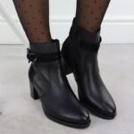 Womens leather ankle boots with a black heel, Rieker Y2066-00 - Image 7