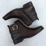 Womens leather ankle boots with buckle brown Remonte Rieker D0F81-25 - Image 7