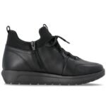 Womens leather insulated ankle boots black Remonte Rieker D2V06-35 - Image 2