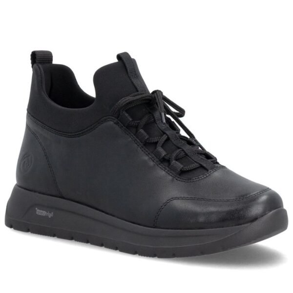 Womens leather insulated ankle boots black Remonte Rieker D2V06-35