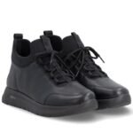 Womens leather insulated ankle boots black Remonte Rieker D2V06-35 - Image 4