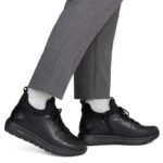 Womens leather insulated ankle boots black Remonte Rieker D2V06-35 - Image 6