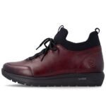 Womens leather insulated ankle boots, burgundy Remonte Rieker D2V06-35 - Image 3