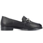 Womens leather moccasin shoes black Rieker 46262-01 - Image 2