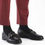 Womens leather moccasin shoes black Rieker 46262-01 - Image 6