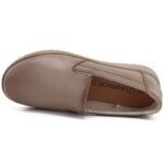 Womens leather slip-on wedge shoes, beige, Potocki JE19505 - Image 4
