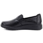 Womens leather slip-on wedge shoes, black, Potocki JE19505 - Image 3