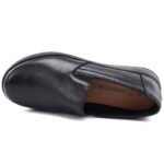 Womens leather slip-on wedge shoes, black, Potocki JE19505 - Image 4