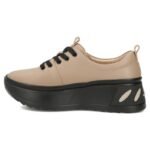 Womens leather sneakers on a taupe platform Filippo DP8006 - Image 3