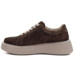 Womens leather suede platform shoes brown Jezzi 26PB18-566 - Image 3