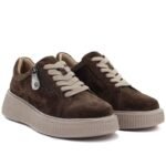 Womens leather suede platform shoes brown Jezzi 26PB18-566 - Image 5