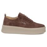 Womens leather suede sneakers brown Filippo DP8343 - Image 2