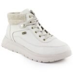 Womens leather waterproof boots cream Remonte Rieker D2V71-80