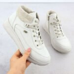Womens leather waterproof boots cream Remonte Rieker D2V71-80 - Image 2